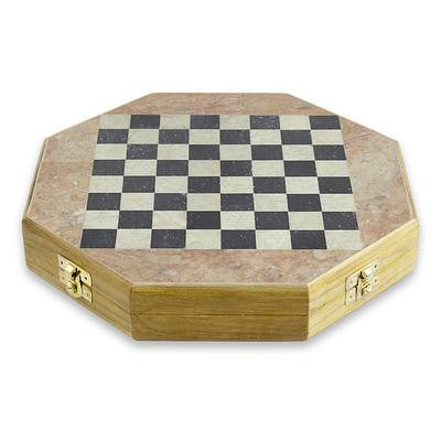 Soapstone 10 inch Handcrafted Chess Set with Storage Drawer