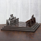 Rustic Chess Set Made Using Recycled Car Parts, 'Pre-Hispanic Battle in Brown'