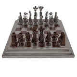 Rustic Chess Set Made Using Recycled Car Parts, 'Pre-Hispanic Battle in Brown'