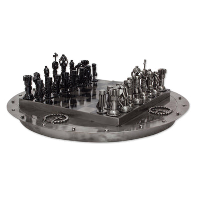 Medieval Challenge Recycled Auto Part Rustic Chess Set