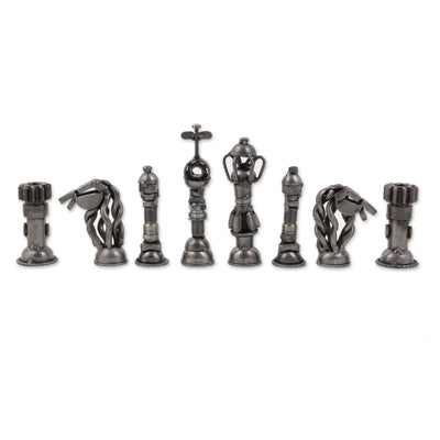 Medieval Challenge Recycled Auto Part Rustic Chess Set