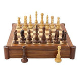 Versatile Combination Wood Chess and Backgammon Set, 'The Fun Begins'