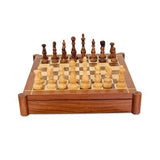 Versatile Combination Wood Chess and Backgammon Set, 'The Fun Begins'