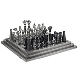 Recycled Auto Parts Pre-Hispanic Battle Rustic Chess Set - Black