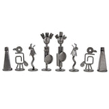 Recycled Auto Parts Pre-Hispanic Battle Rustic Chess Set - Black