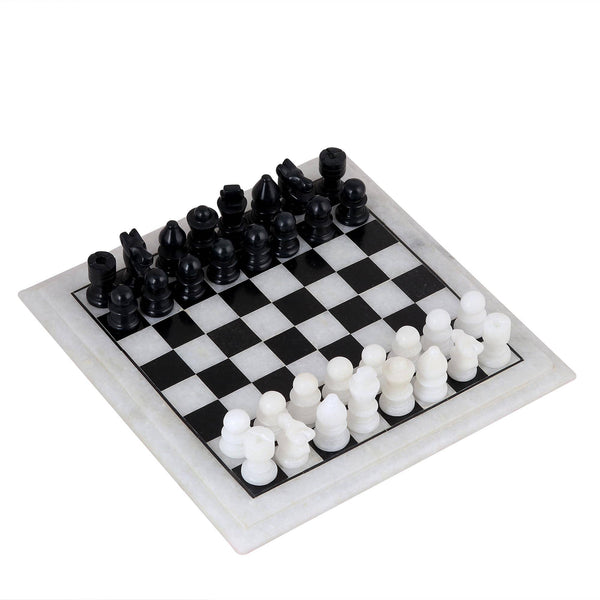 Handcrafted Black and White Marble Chess Set