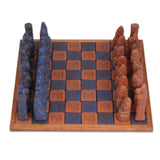 Ceramic and Wood Chess Set in Black and Brown - Hand made in Mexico