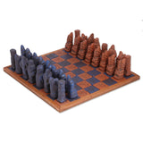 Ceramic and Wood Chess Set in Black and Brown - Hand made in Mexico