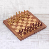 Handmade Wood Travel Chess Set for the Game of Kings