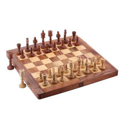 Handmade Wood Travel Chess Set for the Game of Kings