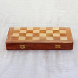 Handmade Wood Travel Chess Set for the Game of Kings