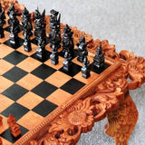 Wood Sculpted Story of Rama - Chess Set