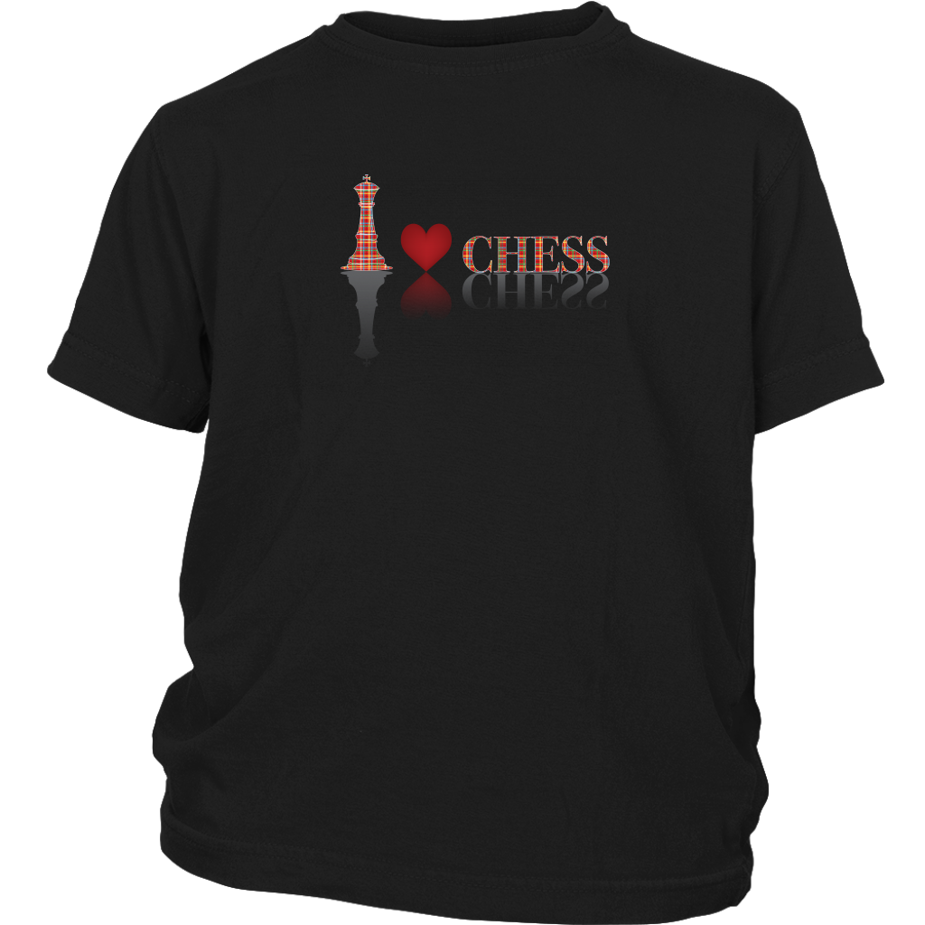 I heart Chess - I love Chess plaid reflective design - Youth T-Shirt