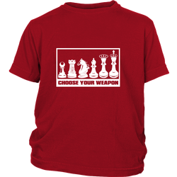 Choose your weapon - youth chess T-shirt