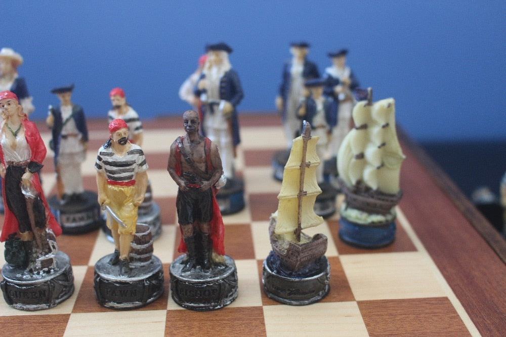 The Pirate Series Wooden and Resin Chess Set