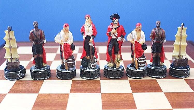 The Pirate Series Wooden and Resin Chess Set