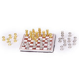 Dollhouse Miniature American Metal Chess Set Silver And Gold