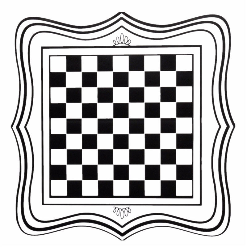 60x60cm PVC Vinyl Black International Chess Board Tea Table Glass Desk Sticker