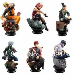 Anime Naruto Uzumaki Naruto Sasuke Gaara Kakashi Chess PVC Action Figures Collection