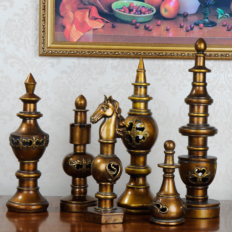 European style   luxury hotel / living room set six Home Furnishing yazun chess art decoration