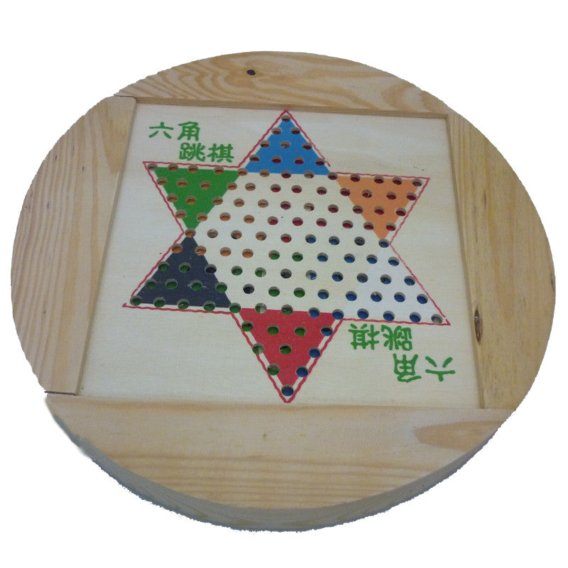 Creative 5-in-1 Wooden Checkers Flight Chess Toys Board Game