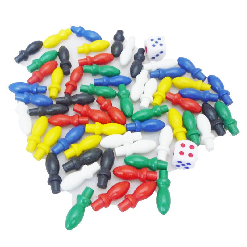 Creative 5-in-1 Wooden Checkers Flight Chess Toys Board Game