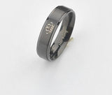 Black plated color stainless steel HIS QUEEN and HER KING couple rings for lovers