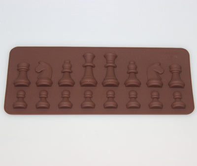 15-Cavity Chess Shaped Ice Chocolate Sugar Cake Silicone Mini Cube Tray  Chess