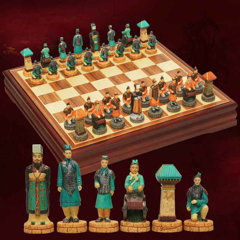 Qin And Han Dynasties Checkers and Chess Set with storage