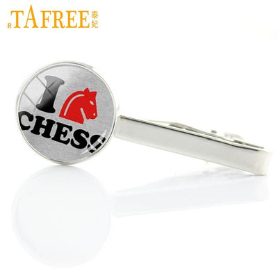 Vintage I Love chess tie clip / pin dress acessories