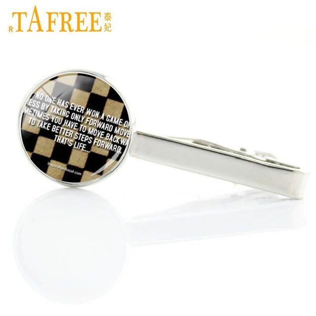 Vintage I Love chess tie clip / pin dress acessories