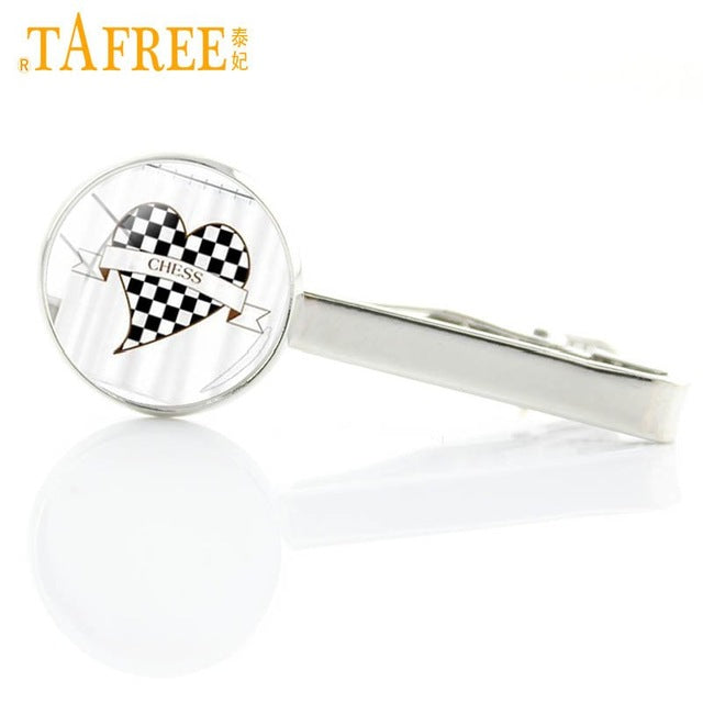Vintage I Love chess tie clip / pin dress acessories