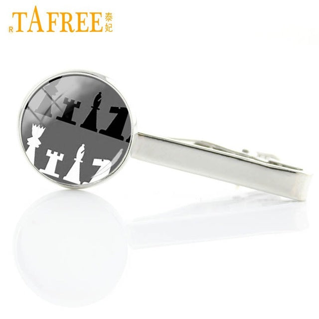 Vintage I Love chess tie clip / pin dress acessories