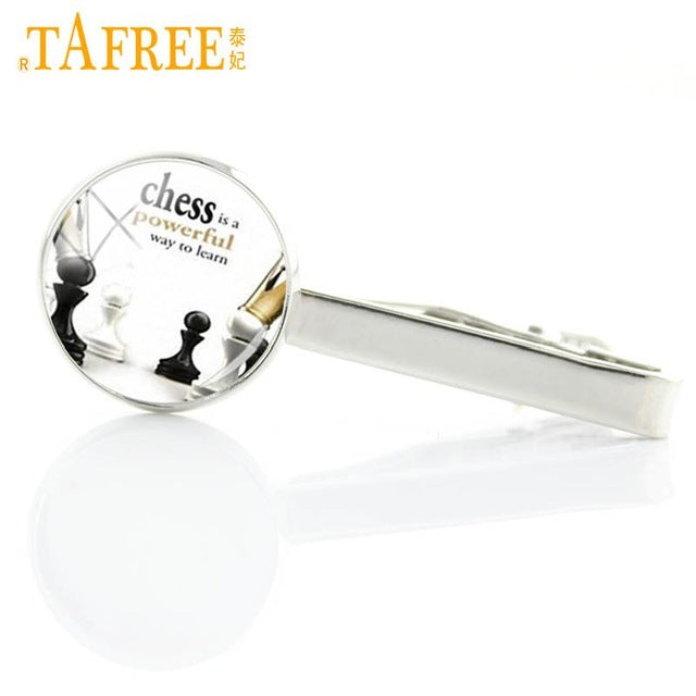 Vintage I Love chess tie clip / pin dress acessories