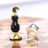 Exquisite Metal and wood Chess Set with builtin storage