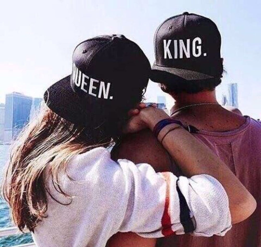 KING and QUEEN Embroidery Snapback Hat Acrylic Baseball Sports Cap