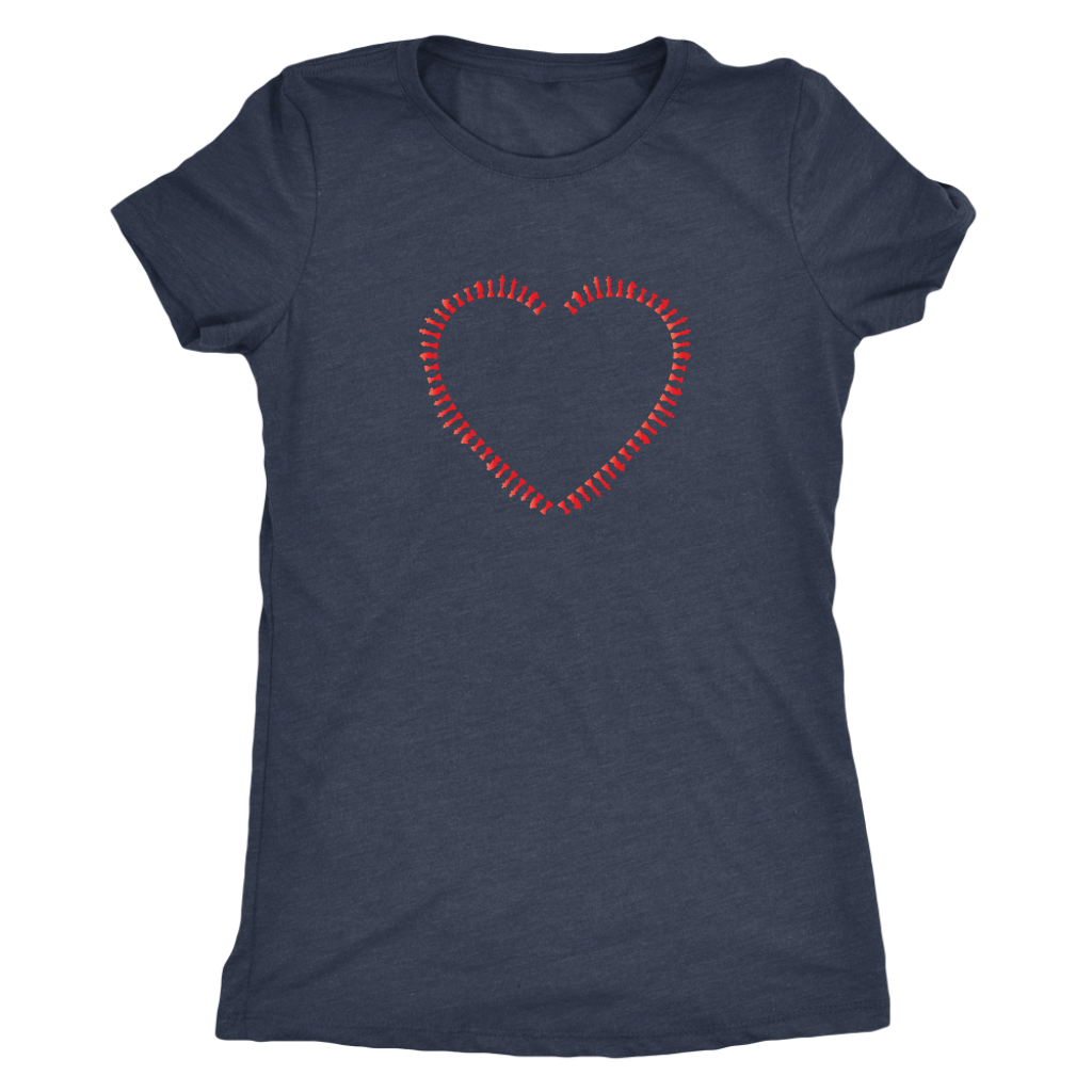 Heart made of chess pieces  - Triblend T-Shirt