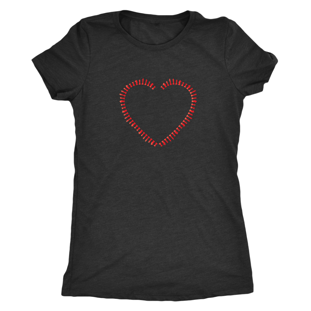 Heart made of chess pieces  - Triblend T-Shirt