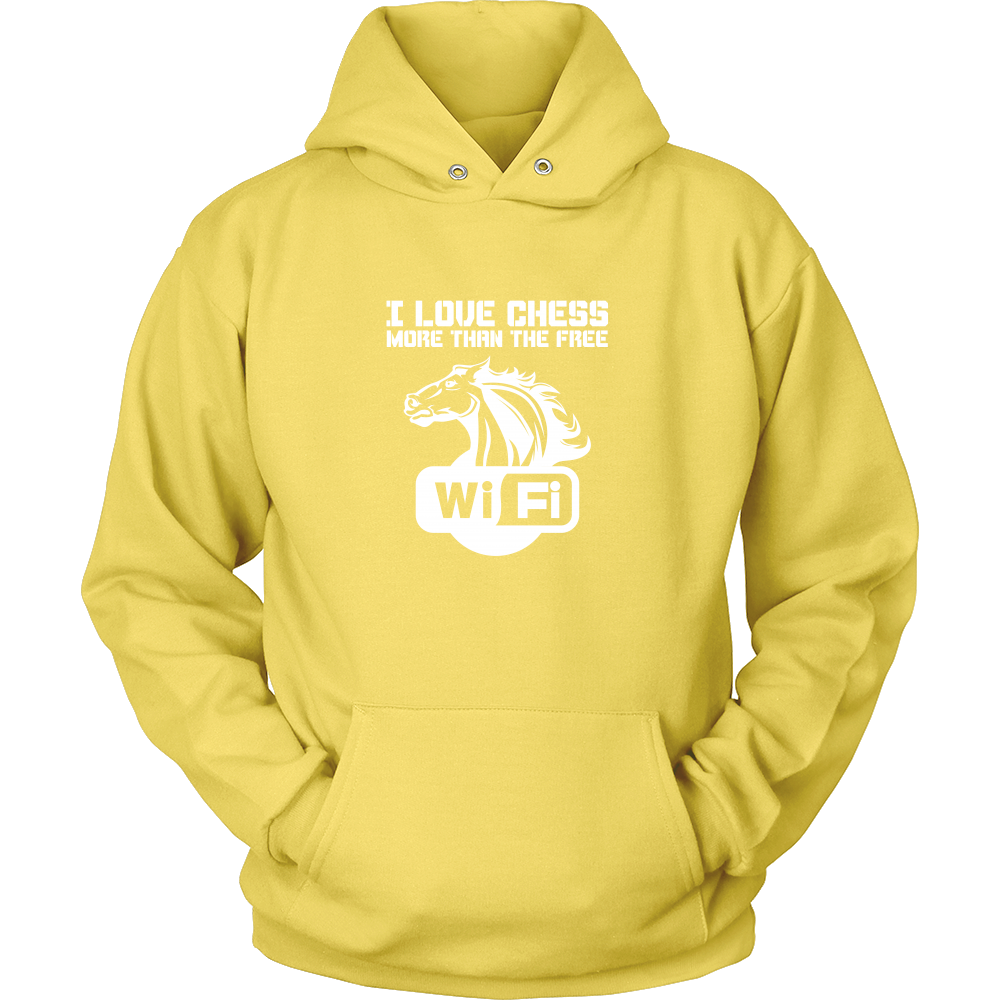 I love chess more than free wi-fi - Unisex Hoodie