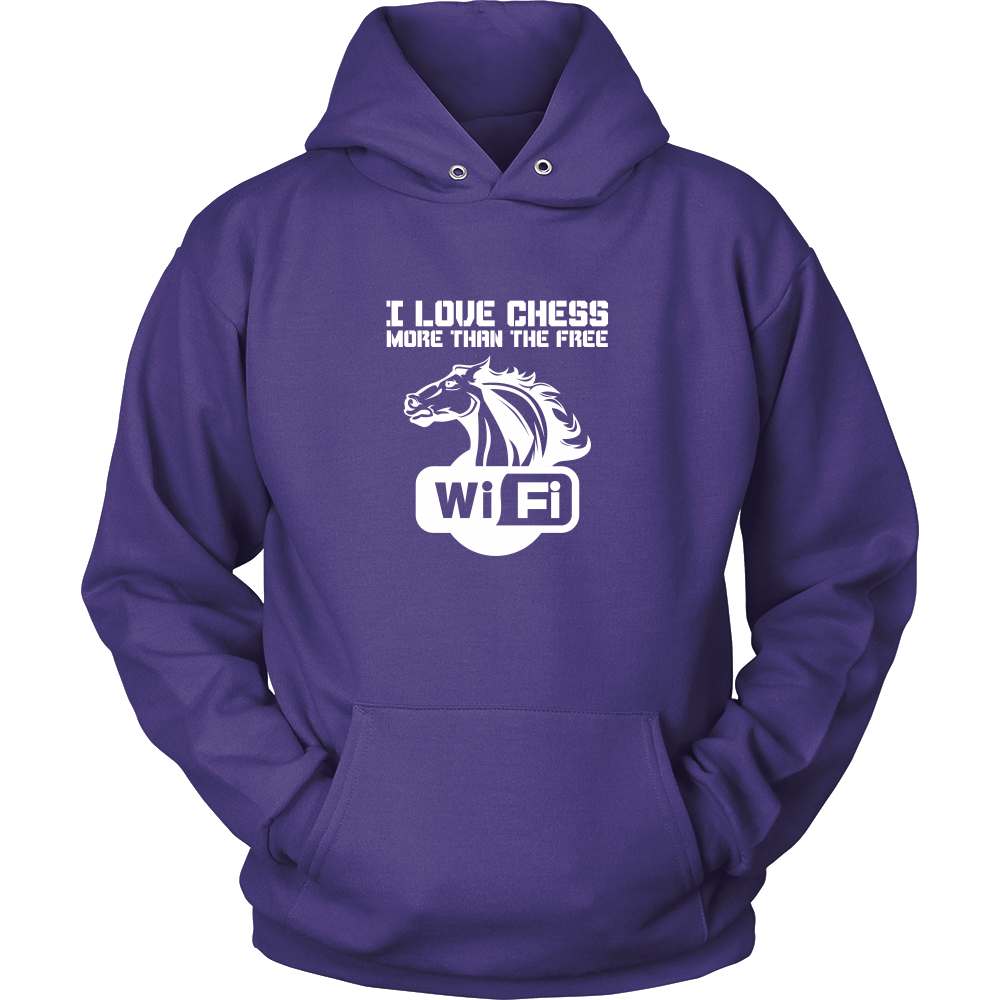 I love chess more than free wi-fi - Unisex Hoodie