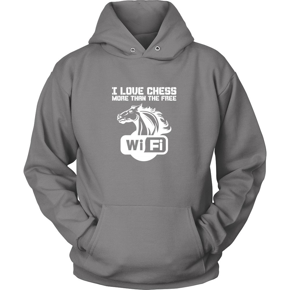 I love chess more than free wi-fi - Unisex Hoodie