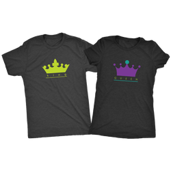 King and Queen Matched Triblend Vintage Black T-Shirt