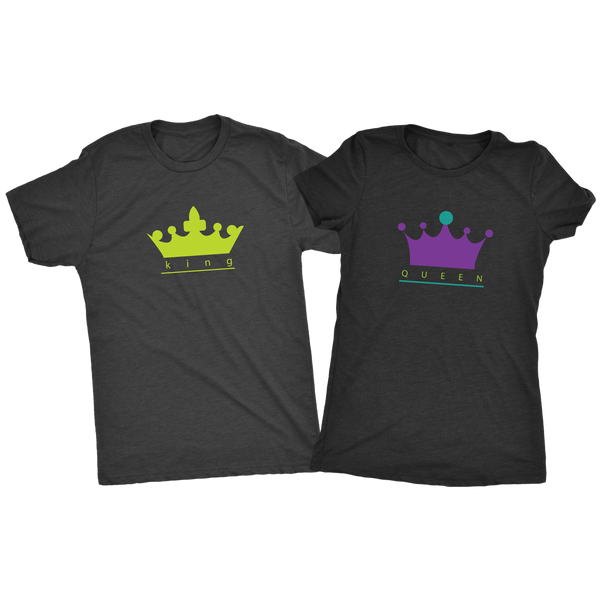 King and Queen Matched Triblend Vintage Black T-Shirt