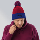 King embroidered Pom-Pom Beanie