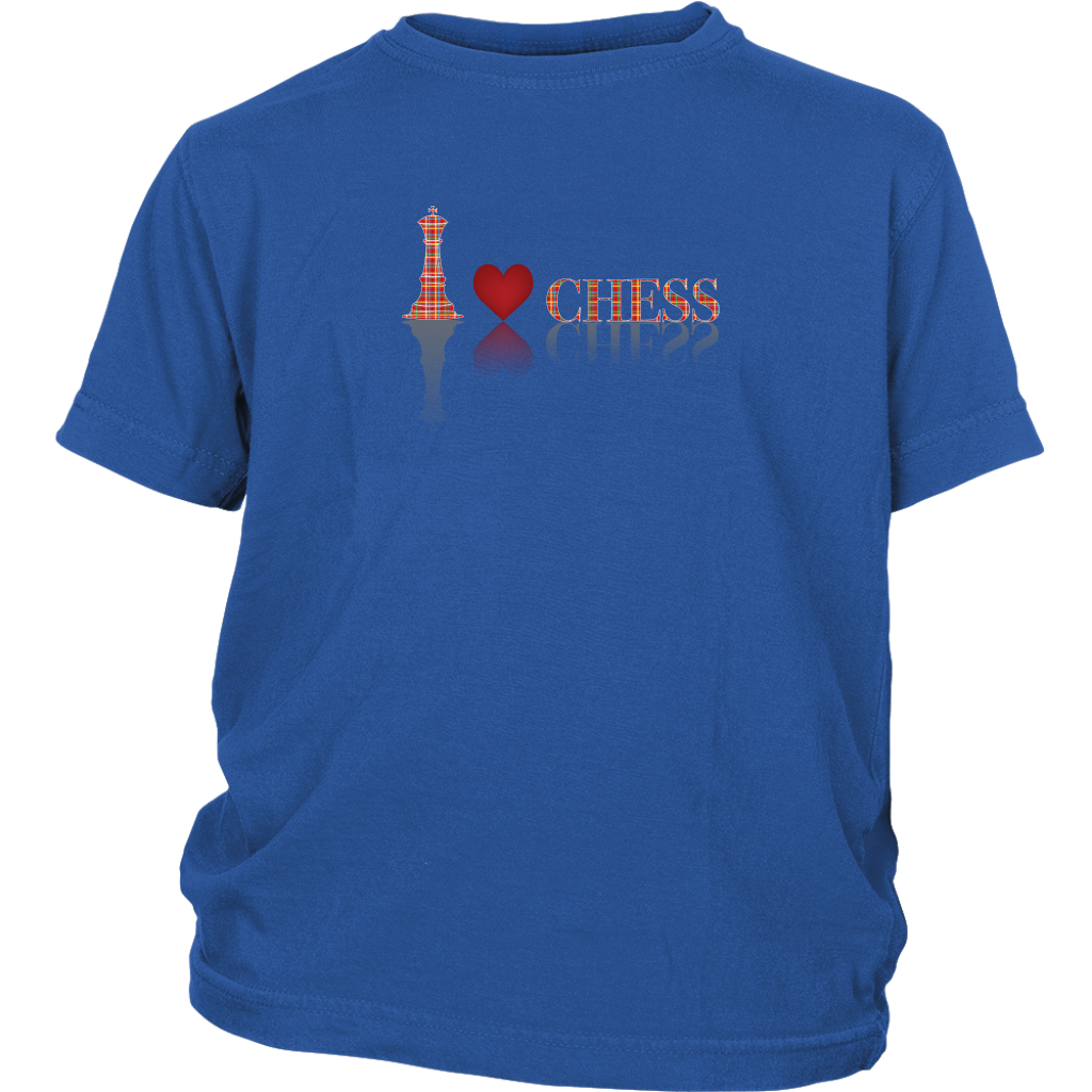 I heart Chess - I love Chess plaid reflective design - Youth T-Shirt
