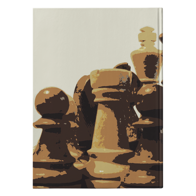 Wooden retro chess pieces hardcover journal