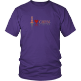 I heart Chess - I love Chess plaid reflective design - Adult Unisex T-Shirt