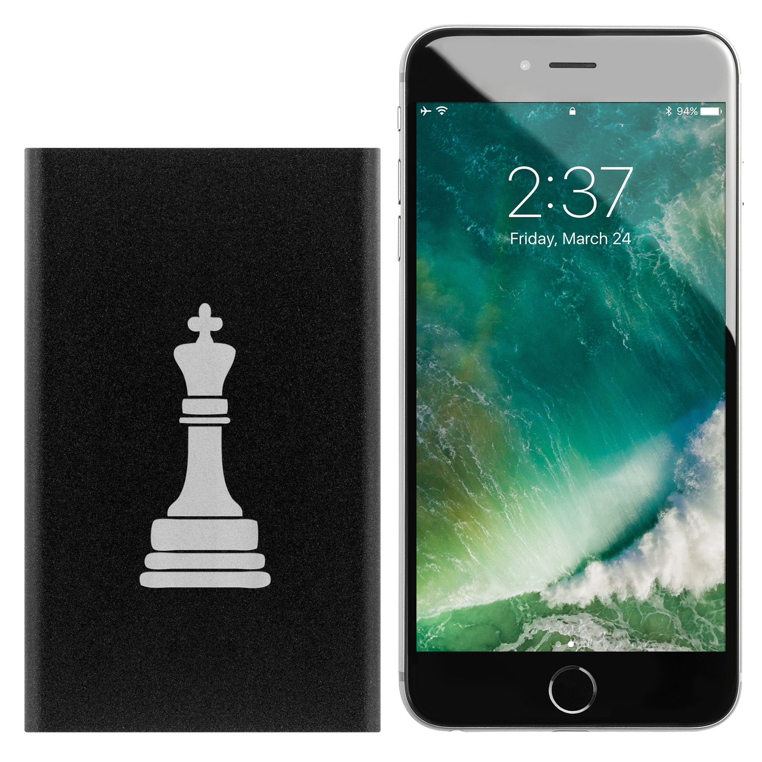 Chess King laser etched Lithium-Ion power bank