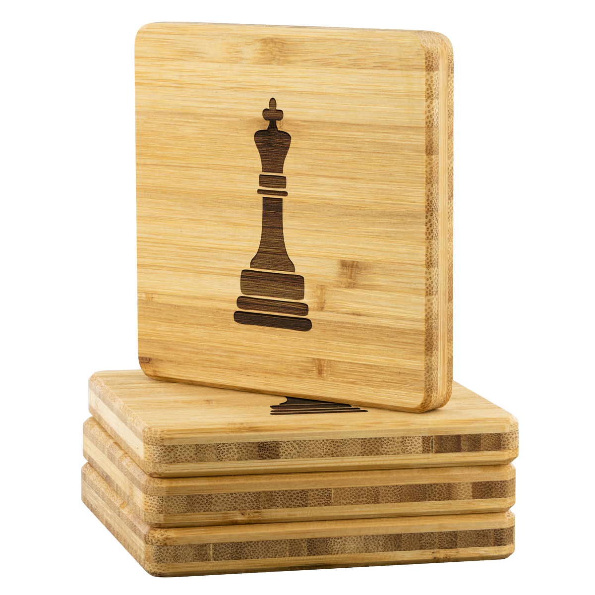 Chess King Bamboo Coaster