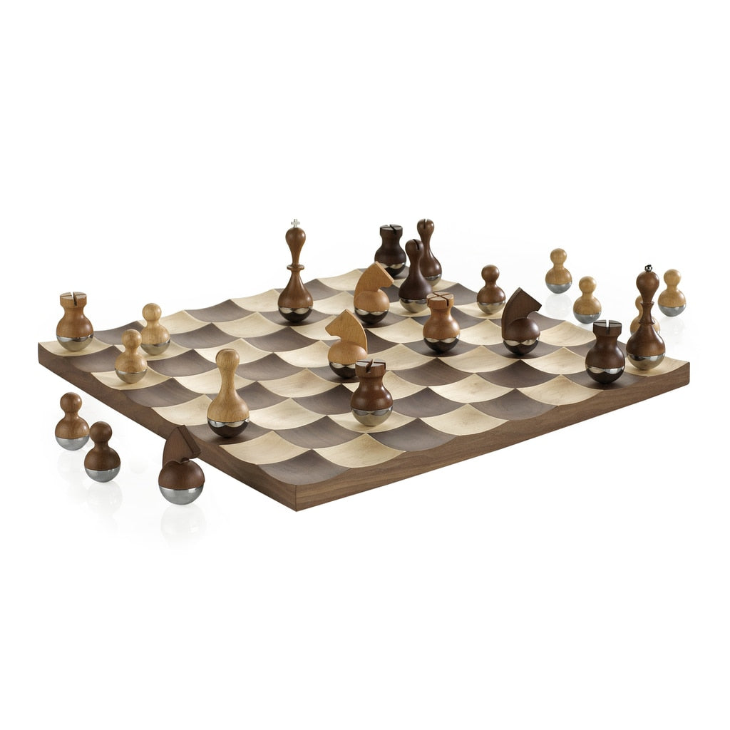 Maple and Walnut concave chess set
